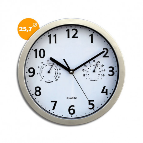Reloj Pared C/termometro-higro 23 Cm