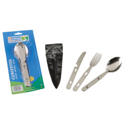 Cubiertos Camping Inox 17,5 Cm