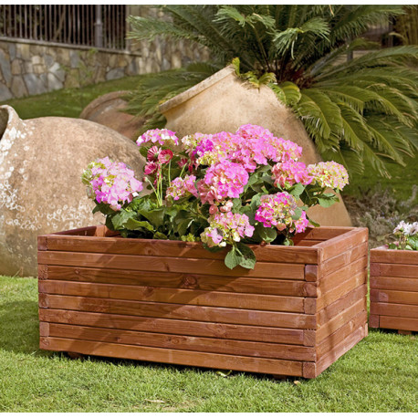 Jardinera Madera Rectangular 80x40x35cm