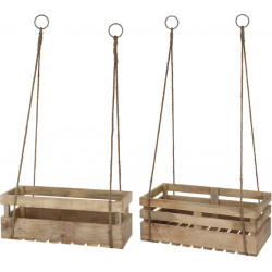 Macetero Madera Colgar Set 2
