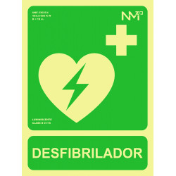 SeÑal 224x300mm Pvc Lumi Desfibrilador Dea Rd14112