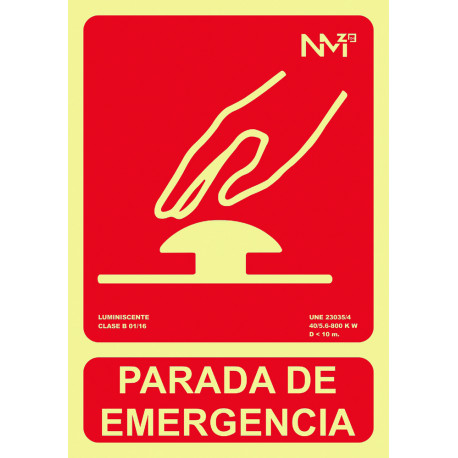 SeÑal 210x300mm Pvc Lumi Parada Emergencia Rd00134