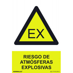 SeÑal 210x300mm Pvc Riesgo De AtmÓsferas Explosivas Rd30027