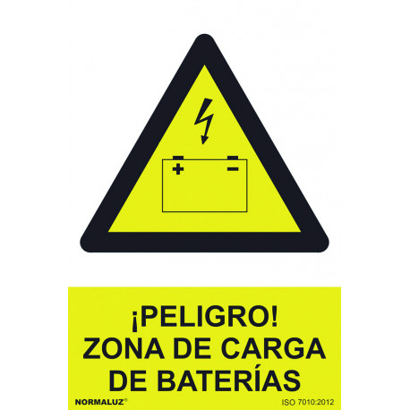 SeÑal 210x300mm Pvc Peligro, Zona Cargas BaterÍas Rd30075