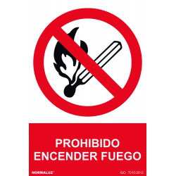 SeÑal 210x300mm Pvc Prohibido Encender Fuego Rd40001