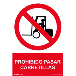 SeÑal 210x300mm Pvc Prohibido Pasar Carretillas Rd40005