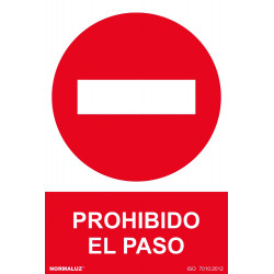SeÑal 210x300mm Pvc Prohibido El Paso Rd40017