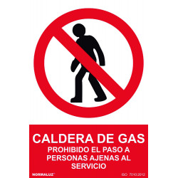 SeÑal 210x300mm Pvc Caldera De Gas Rd40018