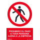 SeÑal 210x300mm Pvc Prohib. Paso Perso Ajena Empresa Rd40019