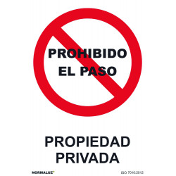 SeÑal 210x300mm Pvc Prohibido Paso Propieda Privada Rd40025