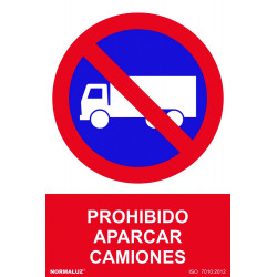 SeÑal 210x300mm Pvc Prohibido Aparcar Camiones Rd40054