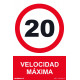 SeÑal 210x300mm Pvc Velocidad MÁxima 20 Rd40059