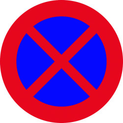SeÑal Vial 700x700mm Metalica Prohib Parar/estacionar V10022
