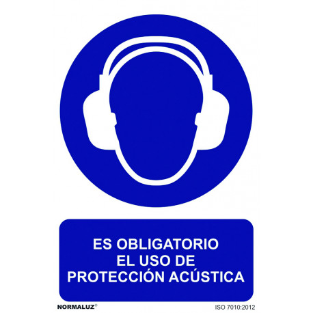 SeÑal 210x300mm Pvc Uso Obligatorio  ProtecciÓn AcÚs Rd20015