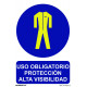SeÑal 210x300mm Pvc Obligatorio ProtecciÓn  Alta Vi. Rd20070