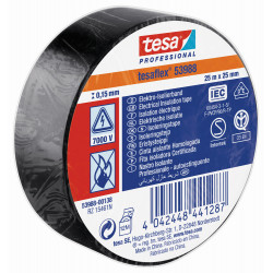 Tesaflex® 53988 Cinta Aislante Certificada Negra 25 M X 25 M