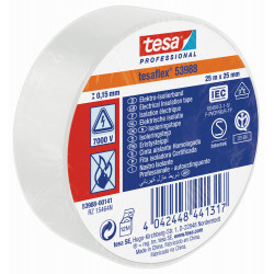 Tesaflex® 53988 Cinta Aislante Certificada Blanca 25 M X 25