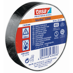 Tesaflex® 53988 Cinta Aislante Certificada Negra 33 M X 19 M