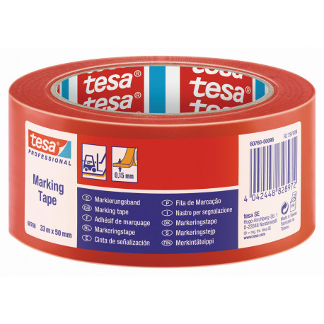 Tesa® 60760 Cinta SeÑalizaciÓn Temporal Roja 33 M X 50 Mm