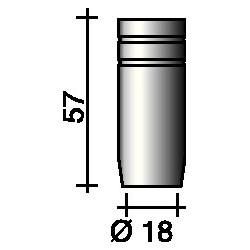 Boquilla De Gas CilÍndrica 18 Mm Apta Para Ergoplus 25 Trafi
