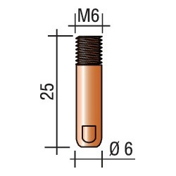 Boquilla De Contacto DiÁm. Cable 1 Mm M 6 Longitud 25 Mm E-c