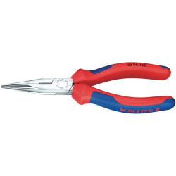 Alicate De Boca Plana Semirredonda Longitud 140 Mm Plano/red