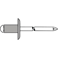 Remache VÁstago De Mandril D X L 5 X 12 Mm K14 Alumin 250 Pz