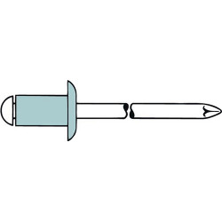 Remache VÁstago De Mandril D X L 5 X 12 Mm Aluminio / 500 Pz