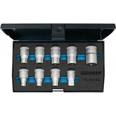 Juego De Llaves De Vaso Tx 19 E-09 9 Uds. 1/2 Pulg. E10-e24