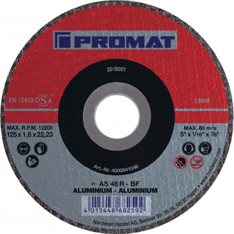 Disco De Corte D 125 X 1,6 Mm Recto Aluminio PerforaciÓn 22,