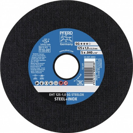 Disco De Corte Sg Steelox D 125 X 2,4 Mm Recto Inox Perforac
