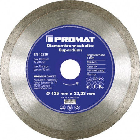 Disco De Corte Diamantado DiÁm. 115 Mm PerforaciÓn 22,23 Mm