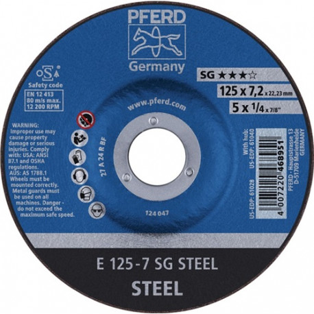 Disco De Desbaste Sg Steel D 180 X Gr 8,3 Mm Acodado Acero P