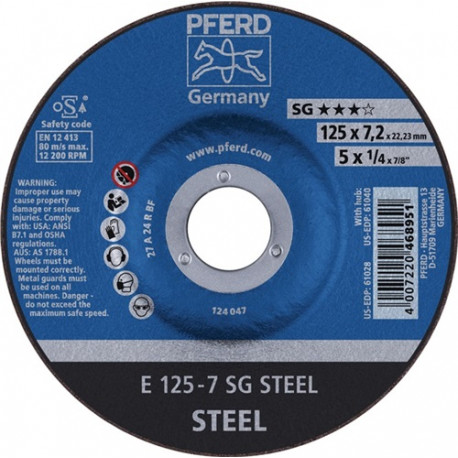Disco De Desbaste Sg Steel D 115 X Gr 7,2 Mm Acodado Acero P