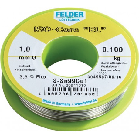 Hilo De Soldar Iso-core El 1 Mm 100 G S-sn99cu1 Felder