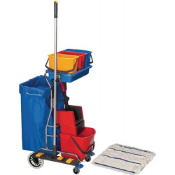 Kit De Carro De Limpieza Cubo 1x17l, 3x6l/prensa/palo/ Sopor