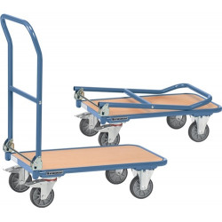 Carro Plataforma Plataf. Carga L720xan450mm Tubo Acero Azul