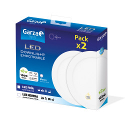 Downlight Inter. 18w 26,5x23x25,5cm 1600lm 6500k Pack 2uds M