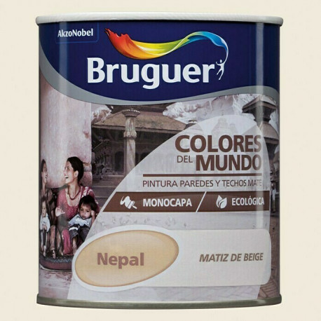 Pintura Plast Mate Int. 750 Ml Matiz Beige Mono Nepal Brugue