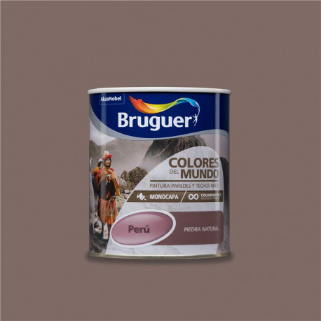 Pintura Plast Mate Int. 750 Ml Piedra Mono Peru Bruguer