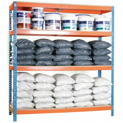 Estanteria Orden 4b 2000x1800x600mm S/t Azul/naranja/madera