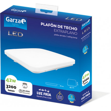 Plafon Techo Cuadrado Blanco 3200lm Lf 42 W