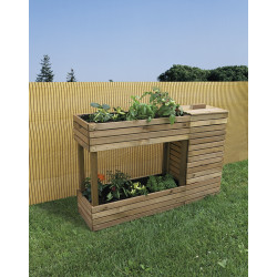 Compostador + Jardinera Madera 38x120x80