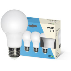 Lampara Ilumin Estandar Led 2+1 4u E27 9w 810lm 3000k 3 Pz