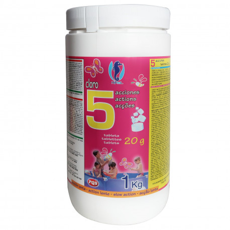 Cloro Pisc. 1kg 5 Acciones Hipool - Pqs 167522a Minipiscina