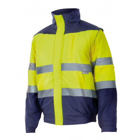 Chaqueta Trabajo 2xl Al.vis. Polie Acolch Amarillo Fluor/mar