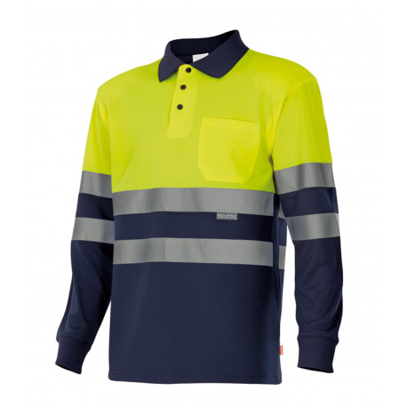 Polo Trabajo 3xl Al.vis. 100%poliester M/larga Amarillo Fluo