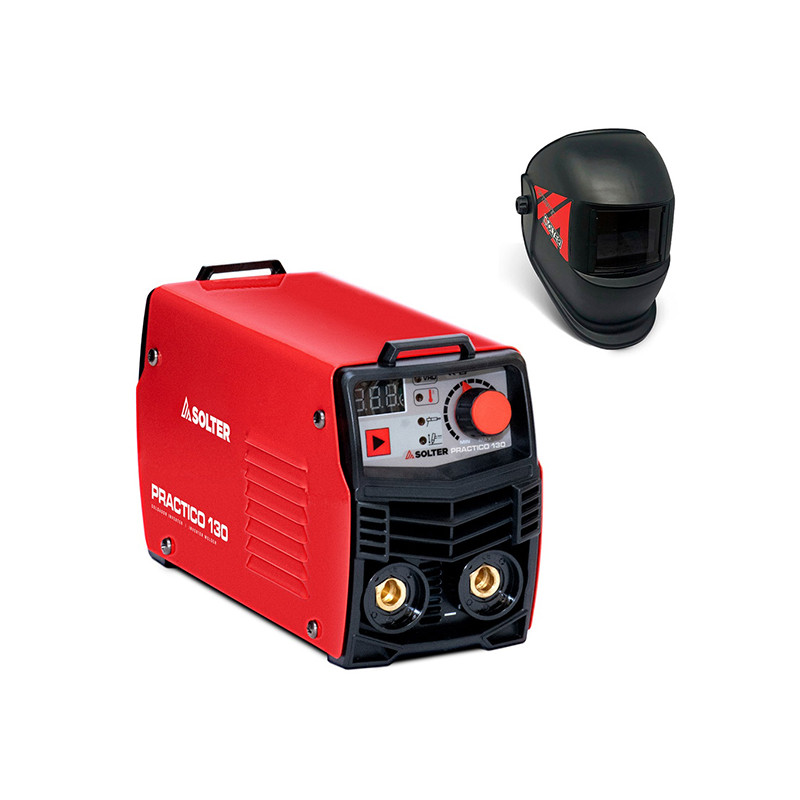 Pratico kit saldatrice inverter 130 con accessori inclusi Solter