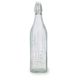 Botella Cuadrada Vidrio Transp Viba 1 L