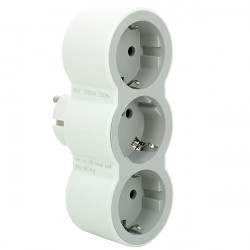 Adaptador 3x2p+16a Frontal Blanco/gris